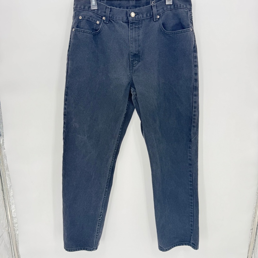 George Mens Regular Fit Relaxed Straight leg Black Denim Jeans Size‎ 36